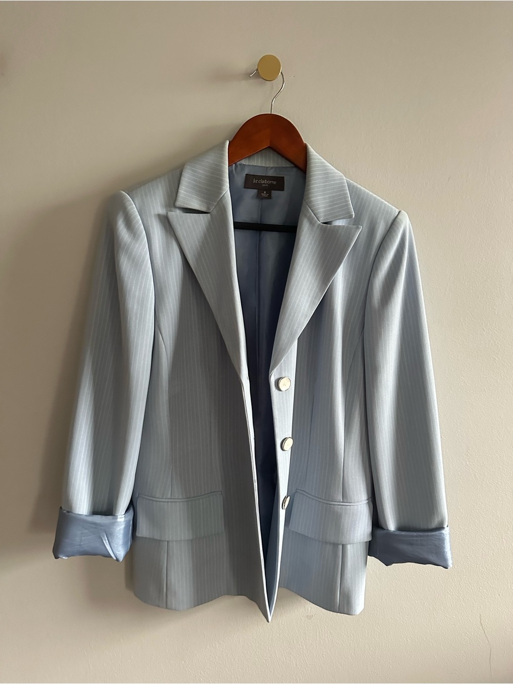 Liz Claiborne Light Blue Pinstripe Blazer